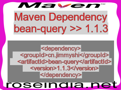 Maven dependency of bean-query version 1.1.3