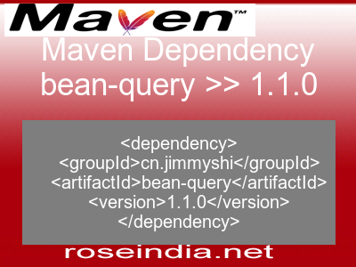 Maven dependency of bean-query version 1.1.0