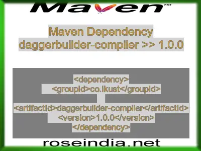 Maven dependency of daggerbuilder-compiler version 1.0.0