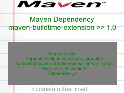 Maven dependency of maven-buildtime-extension version 1.0
