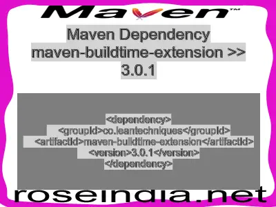 Maven dependency of maven-buildtime-extension version 3.0.1