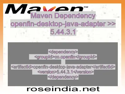 Maven dependency of openfin-desktop-java-adapter version 5.44.3.1