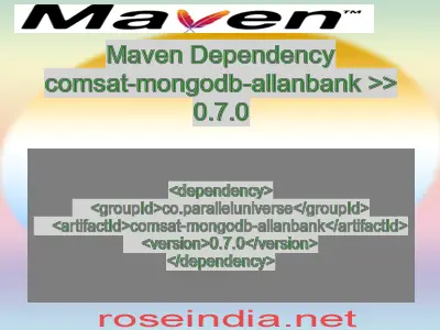 Maven dependency of comsat-mongodb-allanbank version 0.7.0