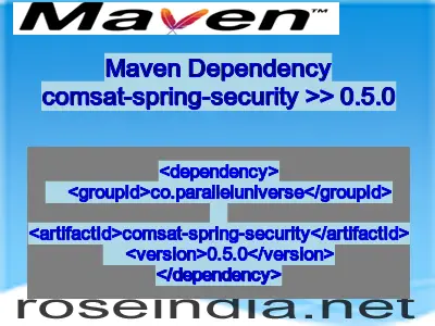 Maven dependency of comsat-spring-security version 0.5.0