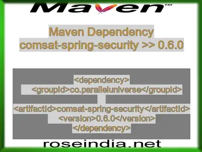 Maven dependency of comsat-spring-security version 0.6.0