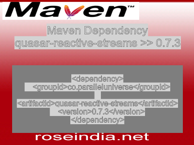Maven dependency of quasar-reactive-streams version 0.7.3