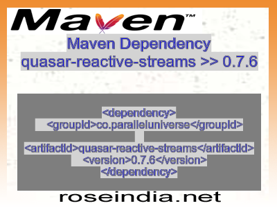 Maven dependency of quasar-reactive-streams version 0.7.6
