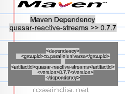 Maven dependency of quasar-reactive-streams version 0.7.7
