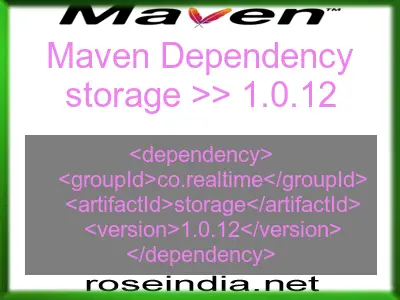 Maven dependency of storage version 1.0.12