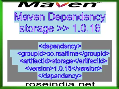 Maven dependency of storage version 1.0.16