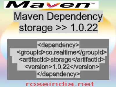 Maven dependency of storage version 1.0.22