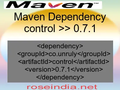 Maven dependency of control version 0.7.1