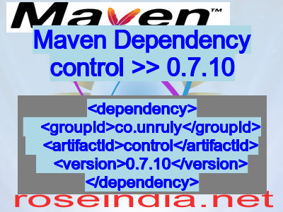 Maven dependency of control version 0.7.10