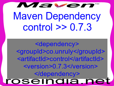 Maven dependency of control version 0.7.3