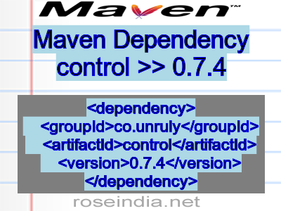 Maven dependency of control version 0.7.4