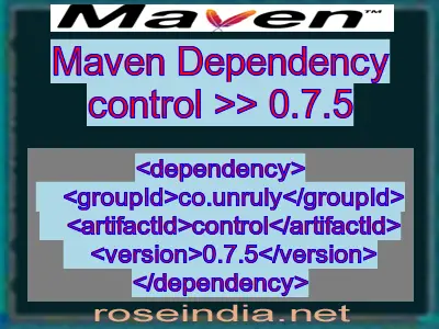 Maven dependency of control version 0.7.5