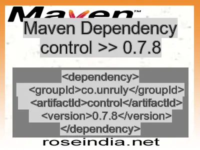 Maven dependency of control version 0.7.8