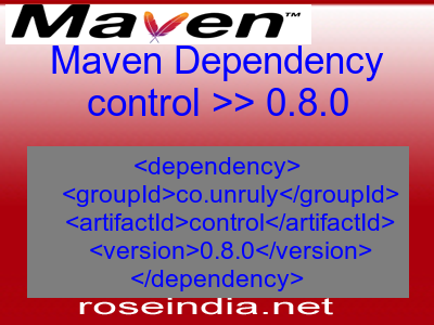 Maven dependency of control version 0.8.0