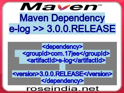 Maven dependency of e-log version 3.0.0.RELEASE