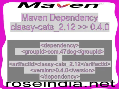 Maven dependency of classy-cats_2.12 version 0.4.0