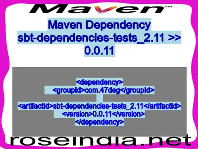 Maven dependency of sbt-dependencies-tests_2.11 version 0.0.11