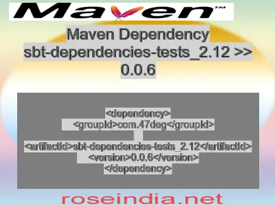 Maven dependency of sbt-dependencies-tests_2.12 version 0.0.6