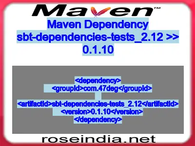 Maven dependency of sbt-dependencies-tests_2.12 version 0.1.10