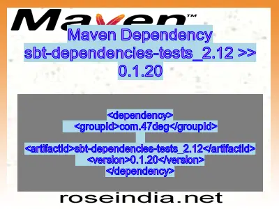 Maven dependency of sbt-dependencies-tests_2.12 version 0.1.20