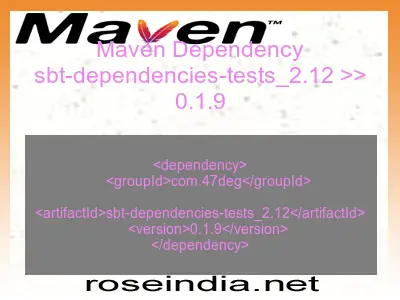 Maven dependency of sbt-dependencies-tests_2.12 version 0.1.9