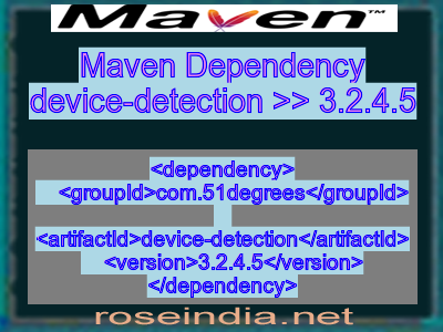 Maven dependency of device-detection version 3.2.4.5