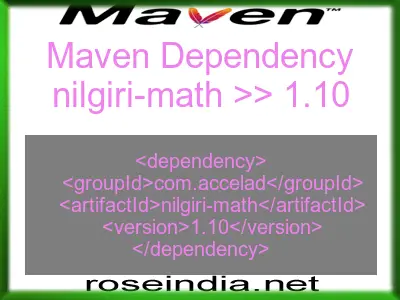 Maven dependency of nilgiri-math version 1.10