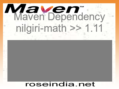 Maven dependency of nilgiri-math version 1.11