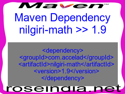 Maven dependency of nilgiri-math version 1.9