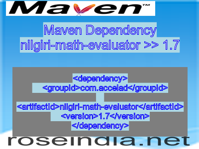 Maven dependency of nilgiri-math-evaluator version 1.7