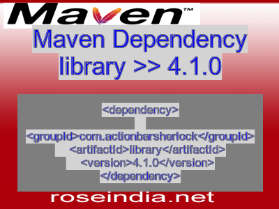 Maven dependency of library version 4.1.0