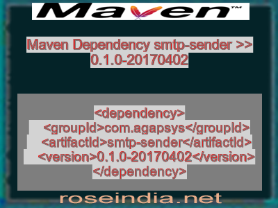 Maven dependency of smtp-sender version 0.1.0-20170402