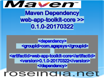 Maven dependency of web-app-toolkit-core version 0.1.0-20170322