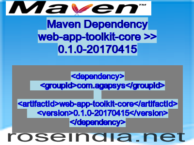 Maven dependency of web-app-toolkit-core version 0.1.0-20170415