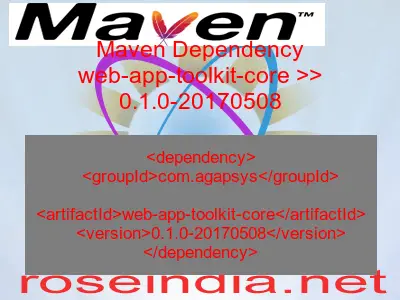 Maven dependency of web-app-toolkit-core version 0.1.0-20170508