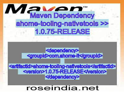 Maven dependency of ahome-tooling-nativetools version 1.0.75-RELEASE