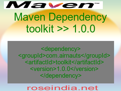 Maven dependency of toolkit version 1.0.0