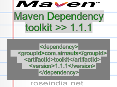 Maven dependency of toolkit version 1.1.1