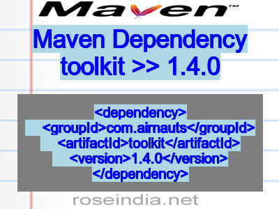 Maven dependency of toolkit version 1.4.0