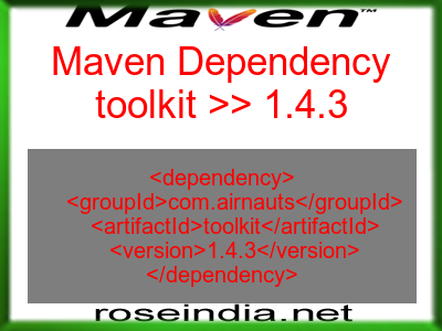 Maven dependency of toolkit version 1.4.3