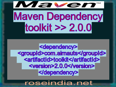 Maven dependency of toolkit version 2.0.0