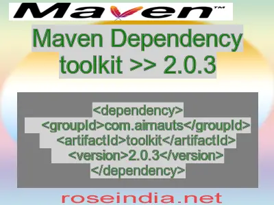 Maven dependency of toolkit version 2.0.3