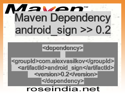 Maven dependency of android_sign version 0.2