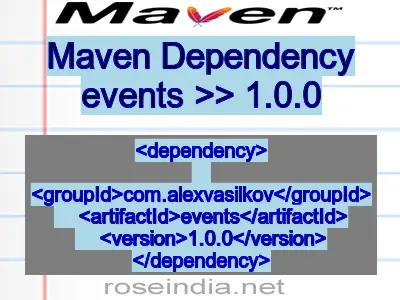 Maven dependency of events version 1.0.0