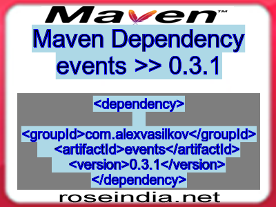 Maven dependency of events version 0.3.1