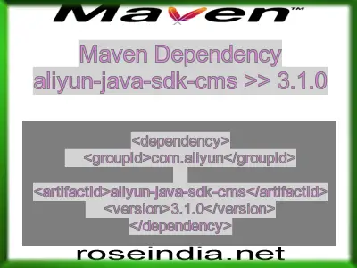 Maven dependency of aliyun-java-sdk-cms version 3.1.0